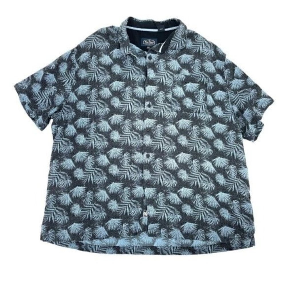 Nat Nast Silk Blend Hawaiian Tropical Palm Short Sleeve Shirt Vacation size XXL